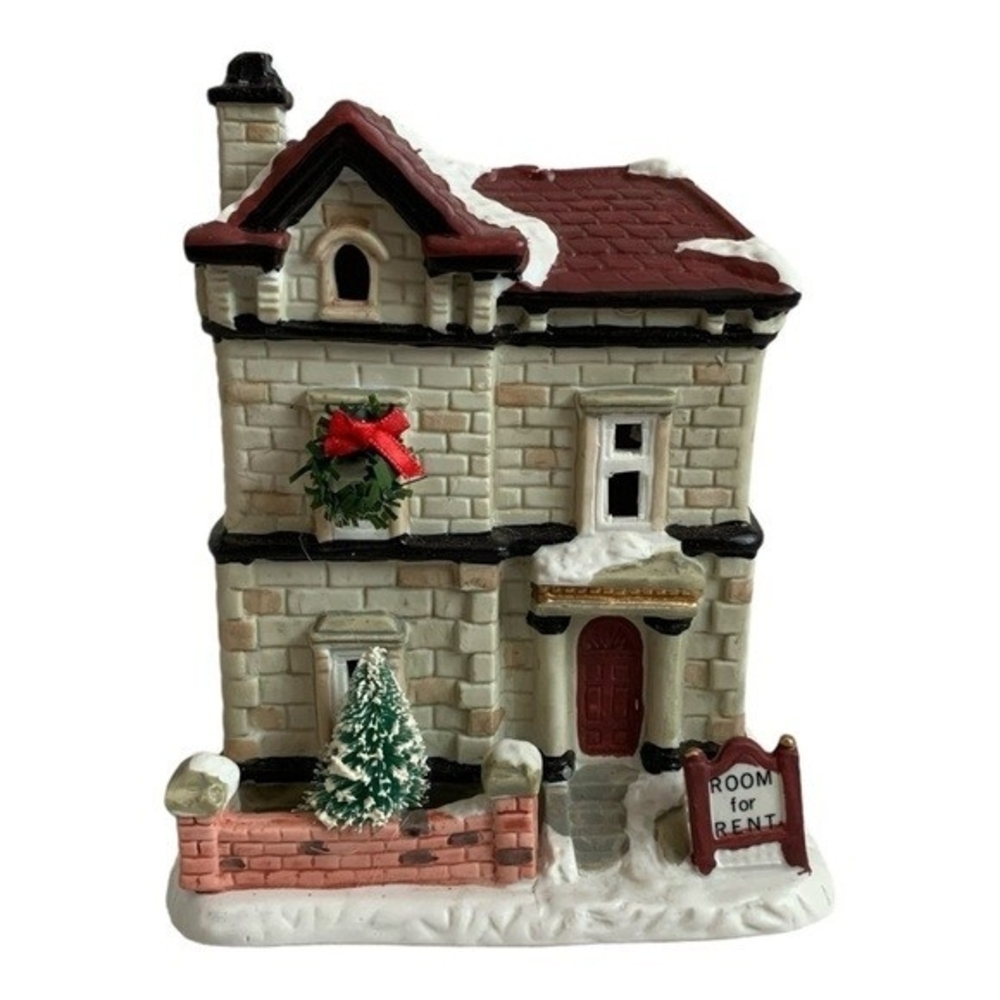 Vintage 1992 Christmas Santa Village House Porcelain Hand Painted Collectors - Picture 2 of 8